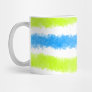 Blue green watercolor stripes art Mug